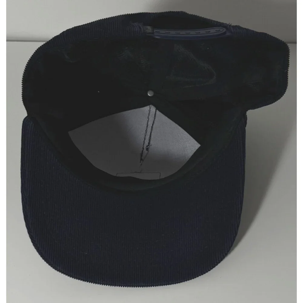 Chewy Corduroy Hat Navy Blue Strapback The Crosby Snapback Cap